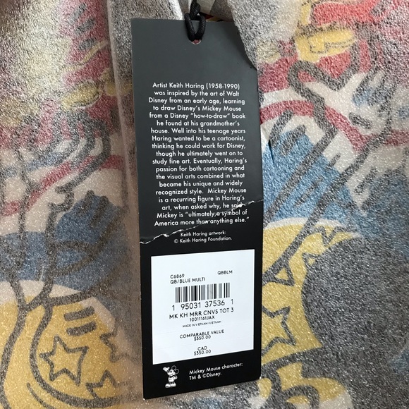 🐭❤️ Disney Mickey Mouse X Keith Haring Tote 38 - Picture 10 of 13